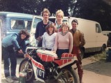 David, Mick Preston in the Leathers, engineer Mick Harding and the gang 1981 !
