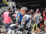 Eastern Creek Australia classic event with Classic Team Suzuki Kevin Magee Stu Avant talking with  Steve  Parish